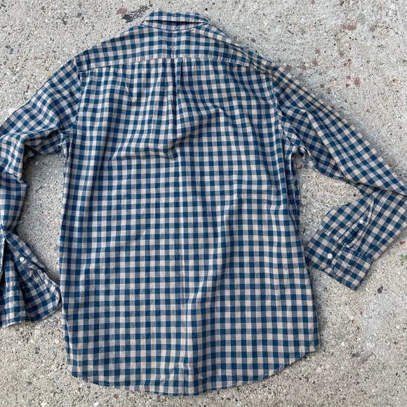 J.CREW Gingham Stretch Secret Wash Shirt - Dusty Twilight - Medium - Picture 2 of 4